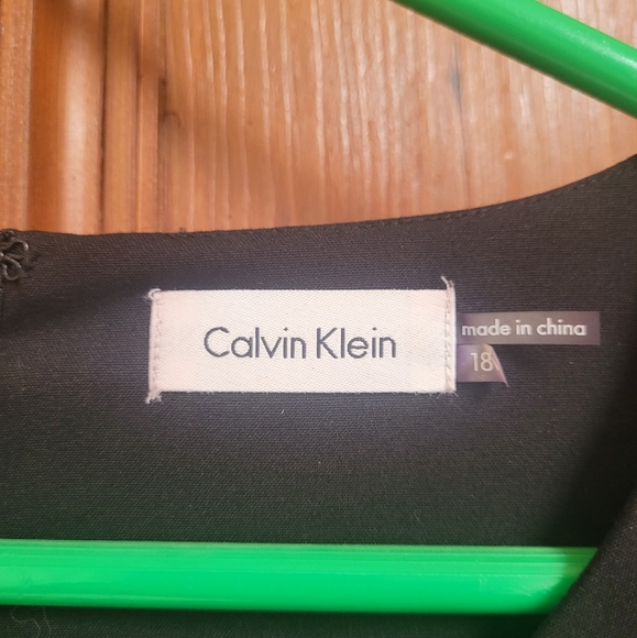 Calvin Klein Black Midi Dress 18 W Golden clasp lining XXL Women's - Picture 2 of 6